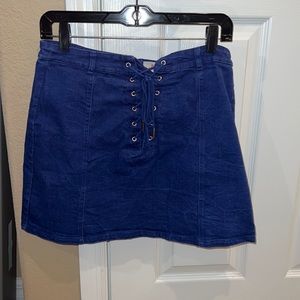 Blue denim skirt